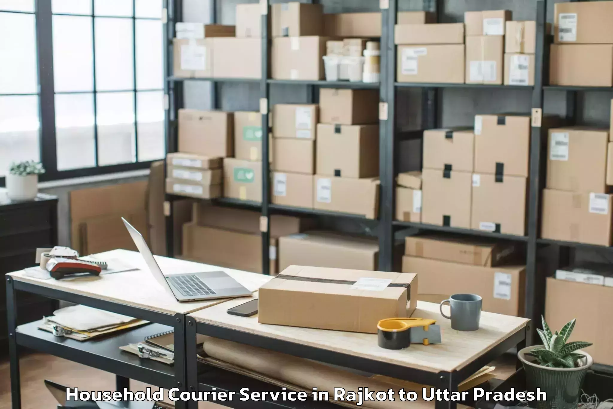 Easy Rajkot to Barsana Household Courier Booking